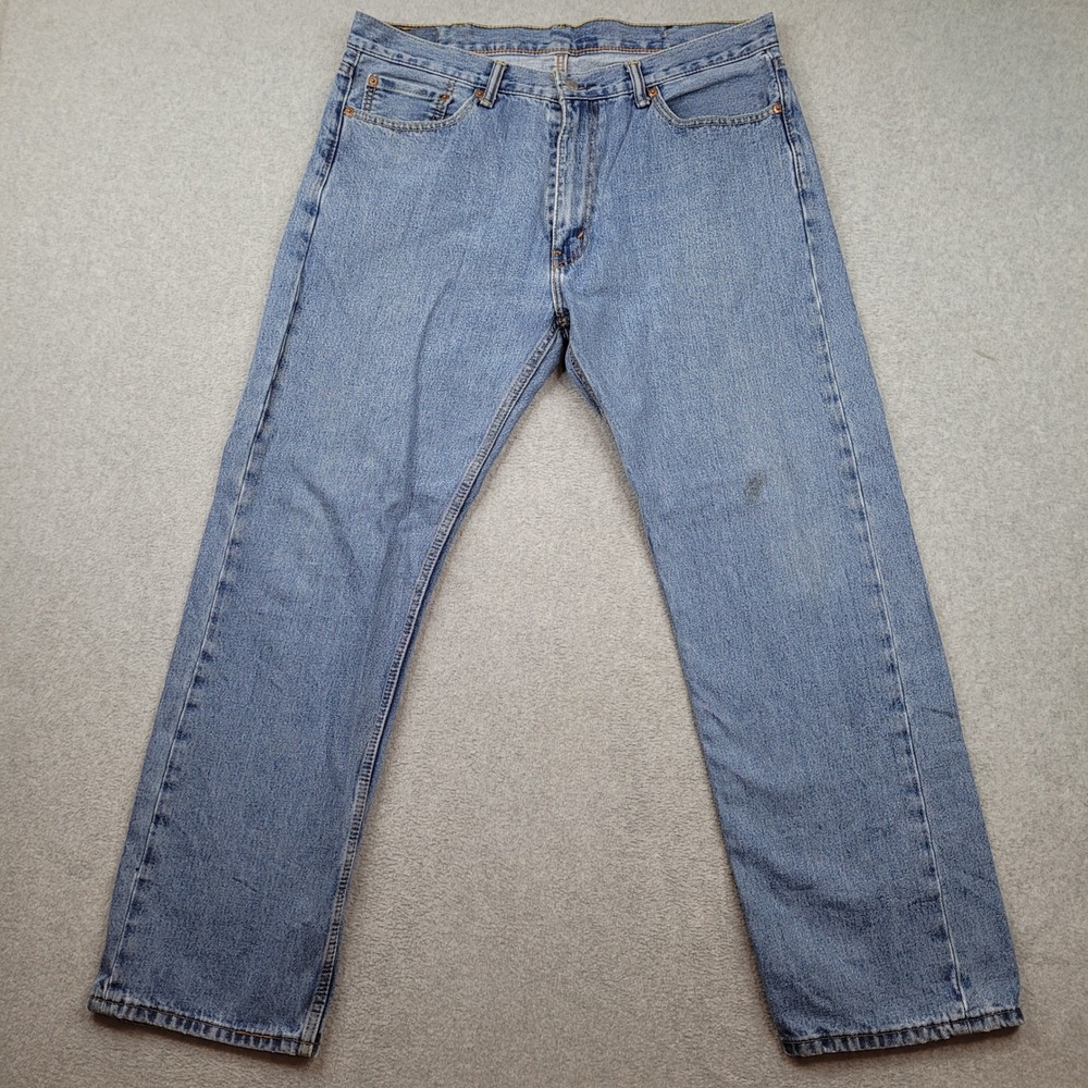 Levi's 505 Regular Fit‎ Jeans Mens 38x32 Blue Denim Straight Leg Cotton